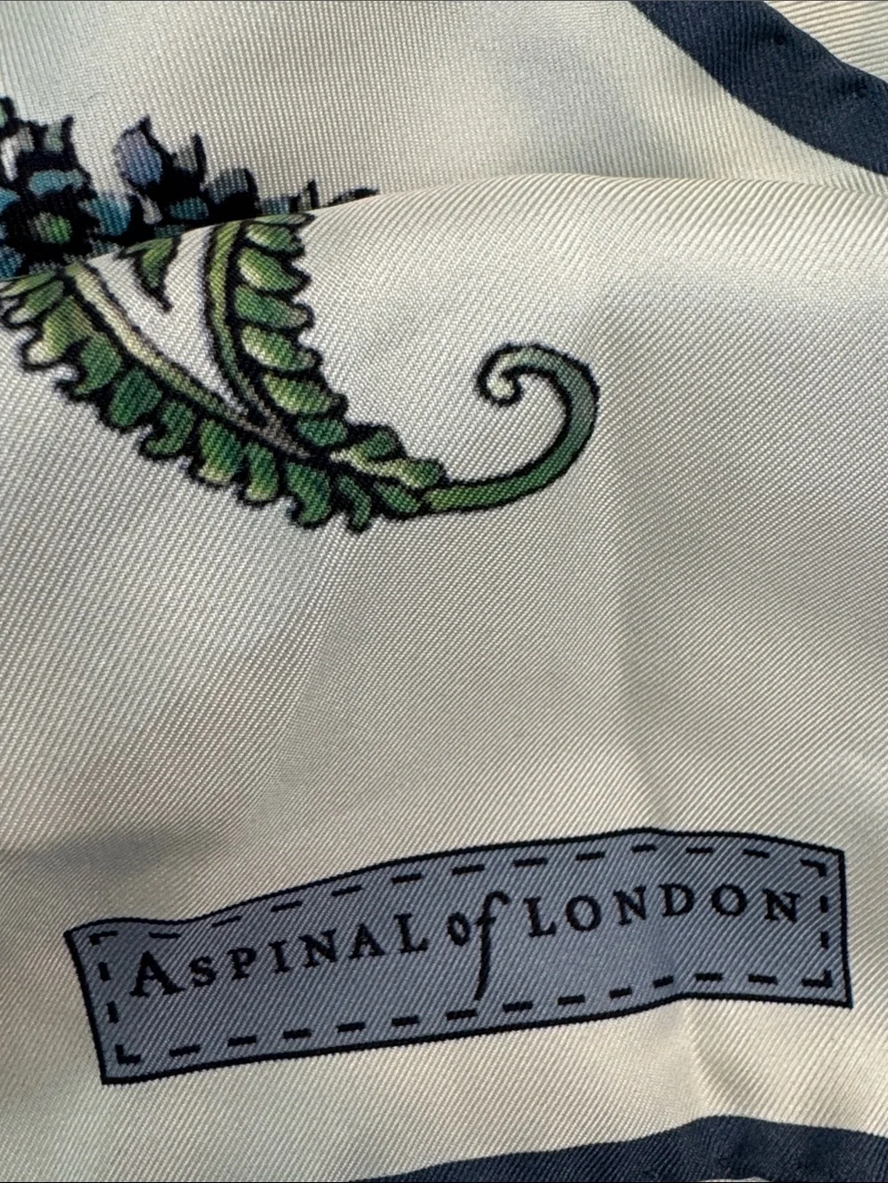 Aspinal London 100% Silk Peacock Printed Scarf